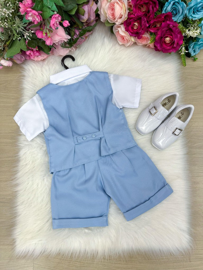 Conjunto Social Miss Cherry Leandro Colete Azul Bebe (CJSCMSCHLEOCAB)