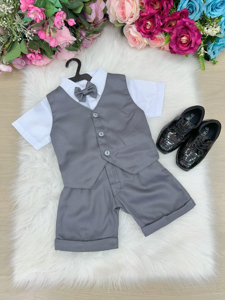 Conjunto Social Miss Cherry Leandro Colete Cinza Grafite (CJSCMSSCYLDCLCZ)