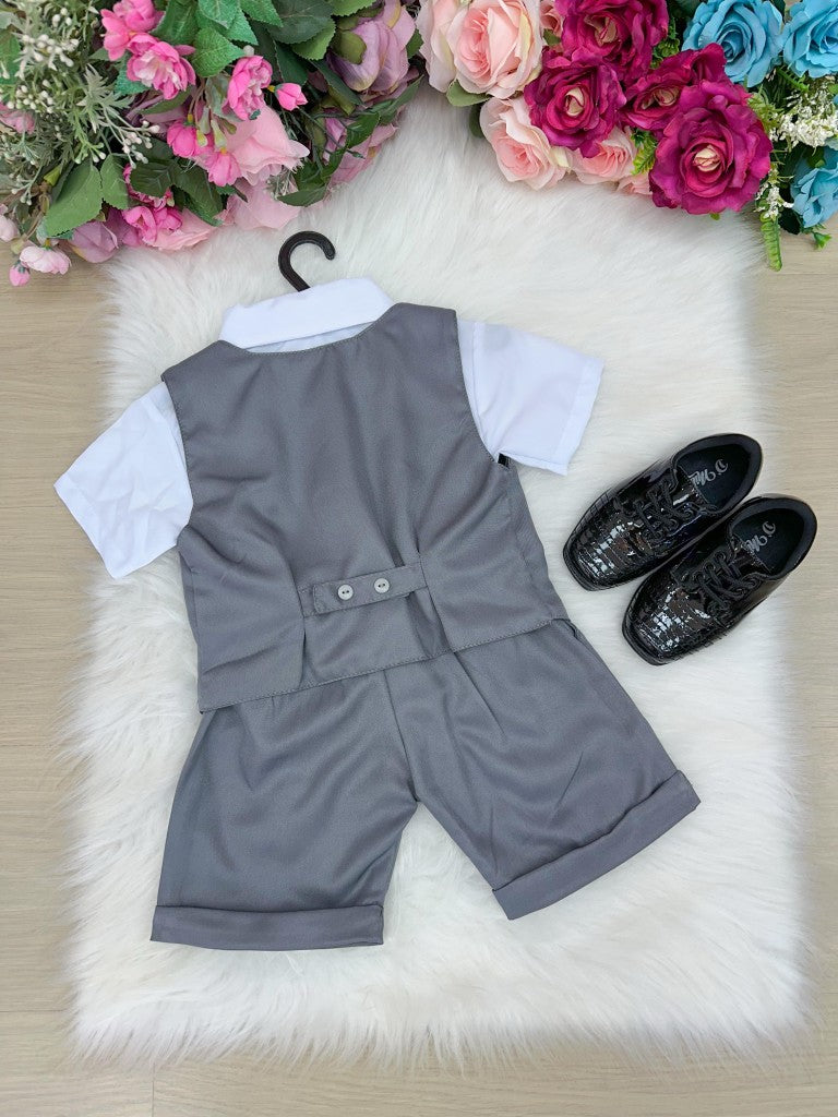 Conjunto Social Miss Cherry Leandro Colete Cinza Grafite (CJSCMSSCYLDCLCZ)