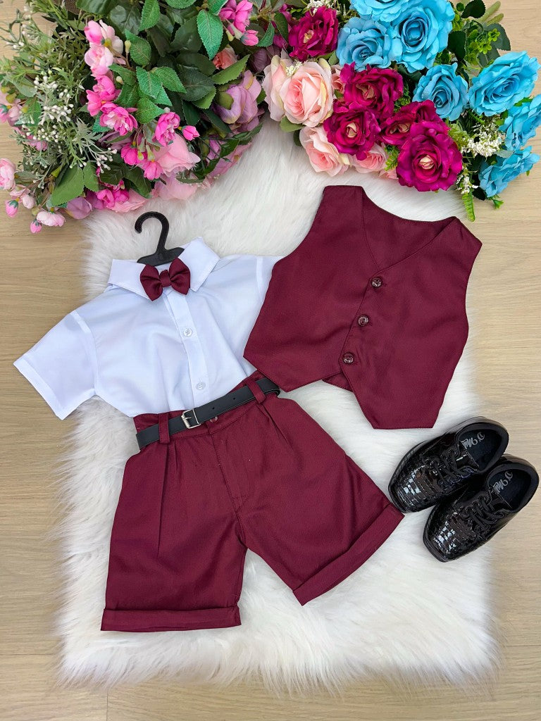 Conjunto Social Miss Cherry Leandro Colete Marsala (CONJSOCMISSLEOLCOLMAR)