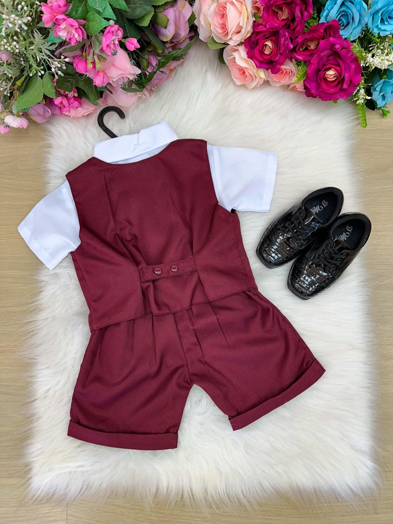 Conjunto Social Miss Cherry Leandro Colete Marsala (CONJSOCMISSLEOLCOLMAR)