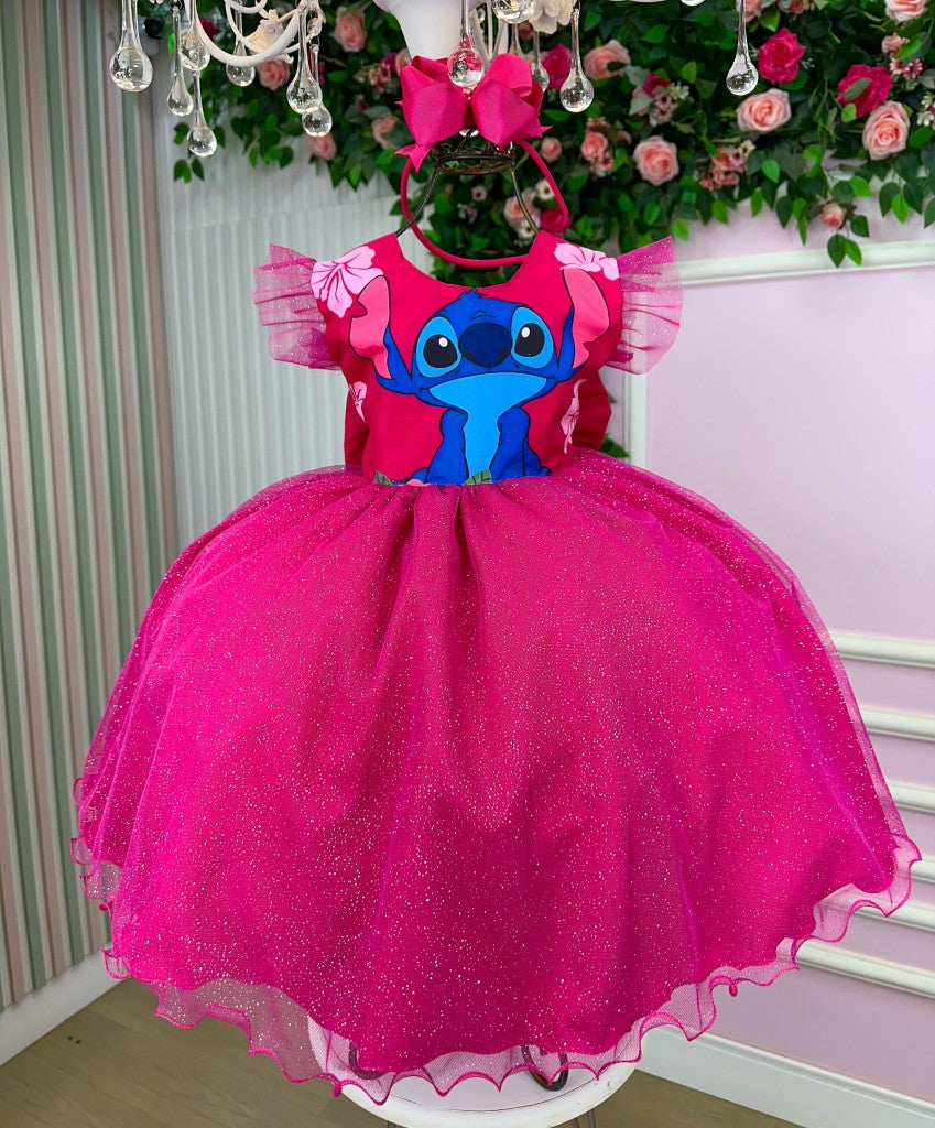 Vestido Tematicos Ysa Kids Lilo Stitch Pink Modelo 3 (VESTTMTCYSKDLOSTIMDL)