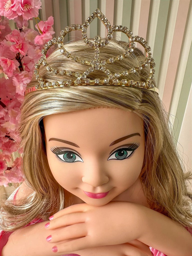 Coroa Belli Strass Dourada Ayla/Aila