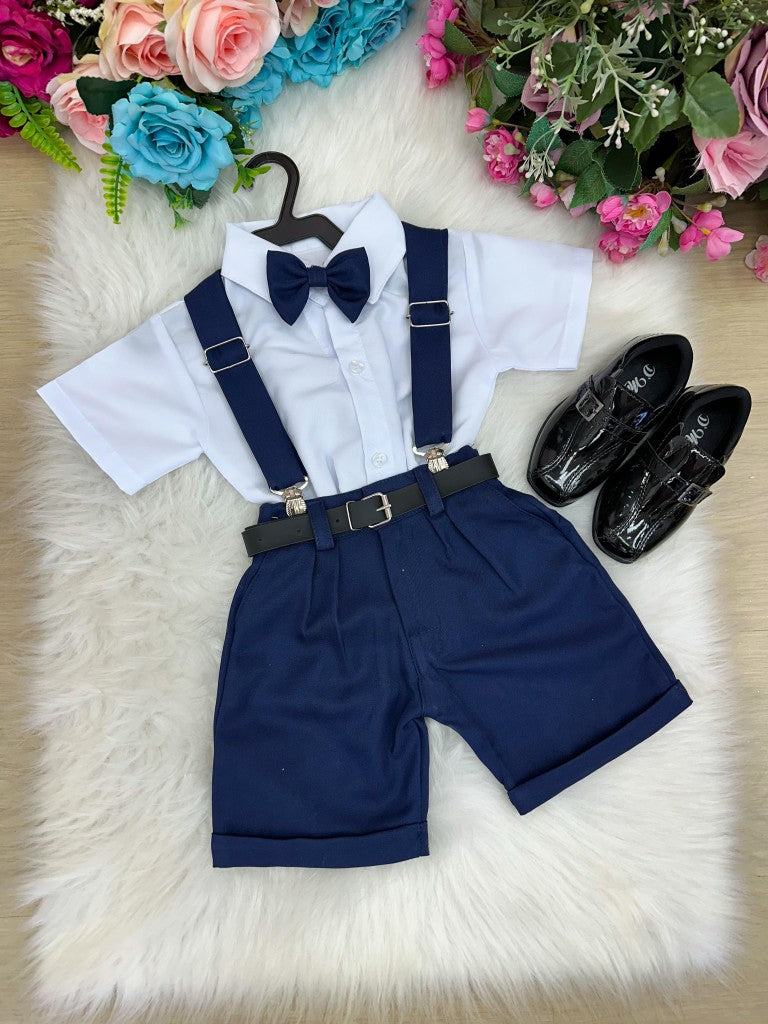Conjunto Miss Cherry Meninos Social Shorts Ravi Azul Marinho (CUNJMSSCHRMNNOSSHRTAZLMRN)