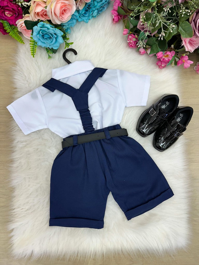 Conjunto Miss Cherry Meninos Social Shorts Ravi Azul Marinho (CUNJMSSCHRMNNOSSHRTAZLMRN)