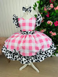 Vestido Tematicos Kids Fazendinha Rosa Vaquinha (VESYBNNCLBFZNDVQN)