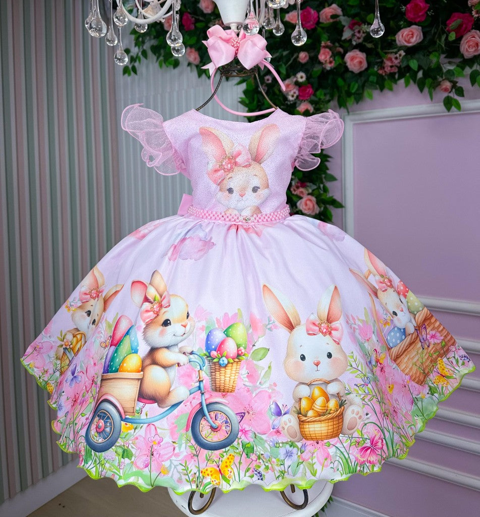 Vestido Marie Coelhinho Rosa Bebe (VESMARICOEROB)