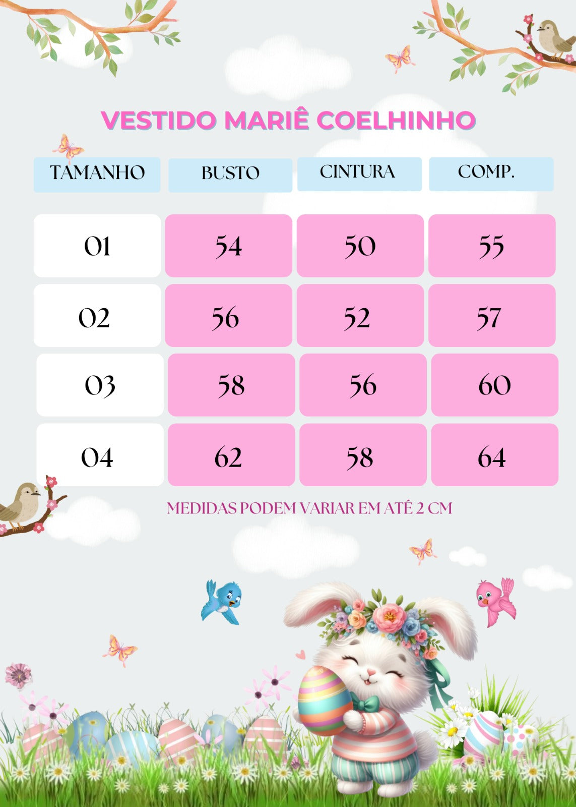 Vestido Marie Coelhinho Rosa Bebe (VESMARICOEROB)