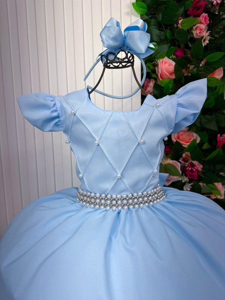 Vestido Ysa Kids Ariane Longo Azul bebê (VESTYSAKIDARILONAZBB)