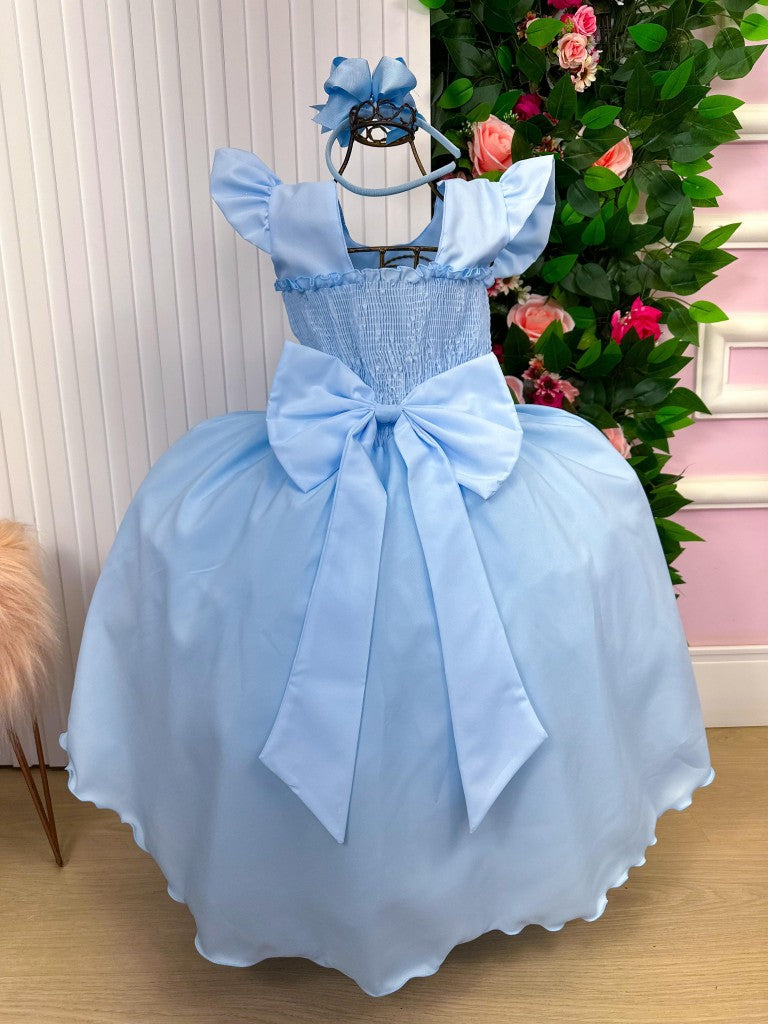 Vestido Ysa Kids Ariane Longo Azul bebê (VESTYSAKIDARILONAZBB)