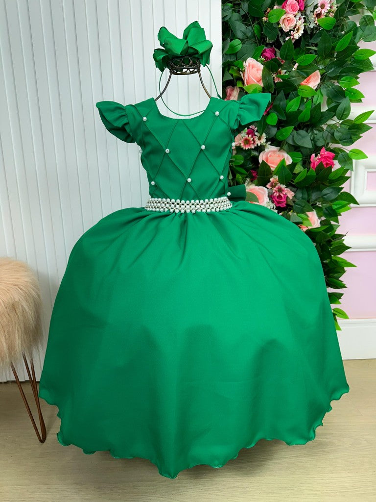 Vestido Ysa Kids Ariane Longo Verde Bandeira (VESTYSKDSARNLGNVRDBND)
