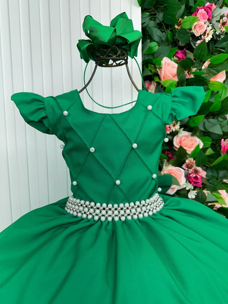 Vestido Ysa Kids Ariane Longo Verde Bandeira (VESTYSKDSARNLGNVRDBND)