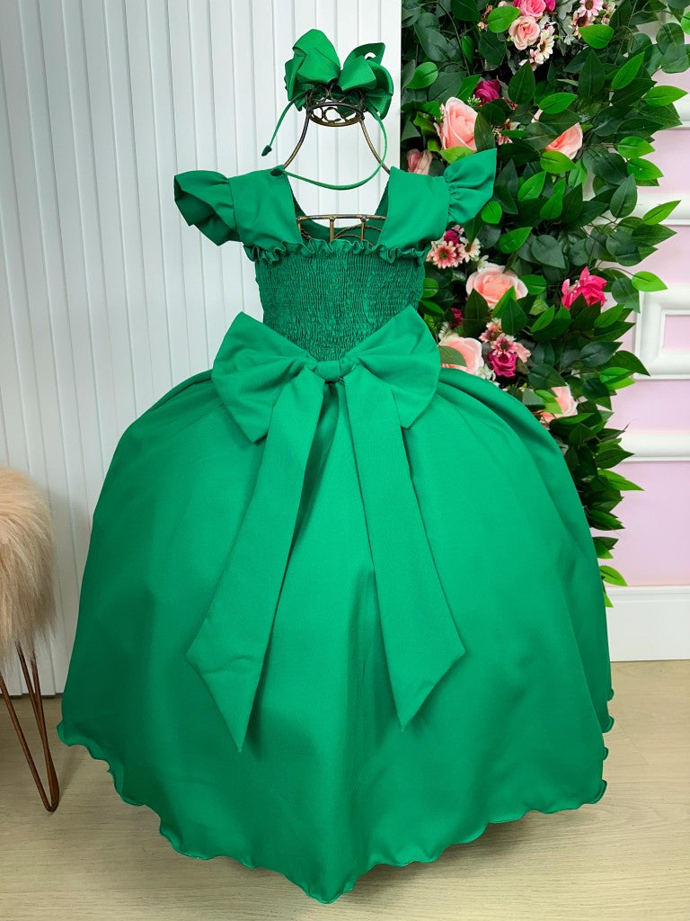 Vestido Ysa Kids Ariane Longo Verde Bandeira (VESTYSKDSARNLGNVRDBND)