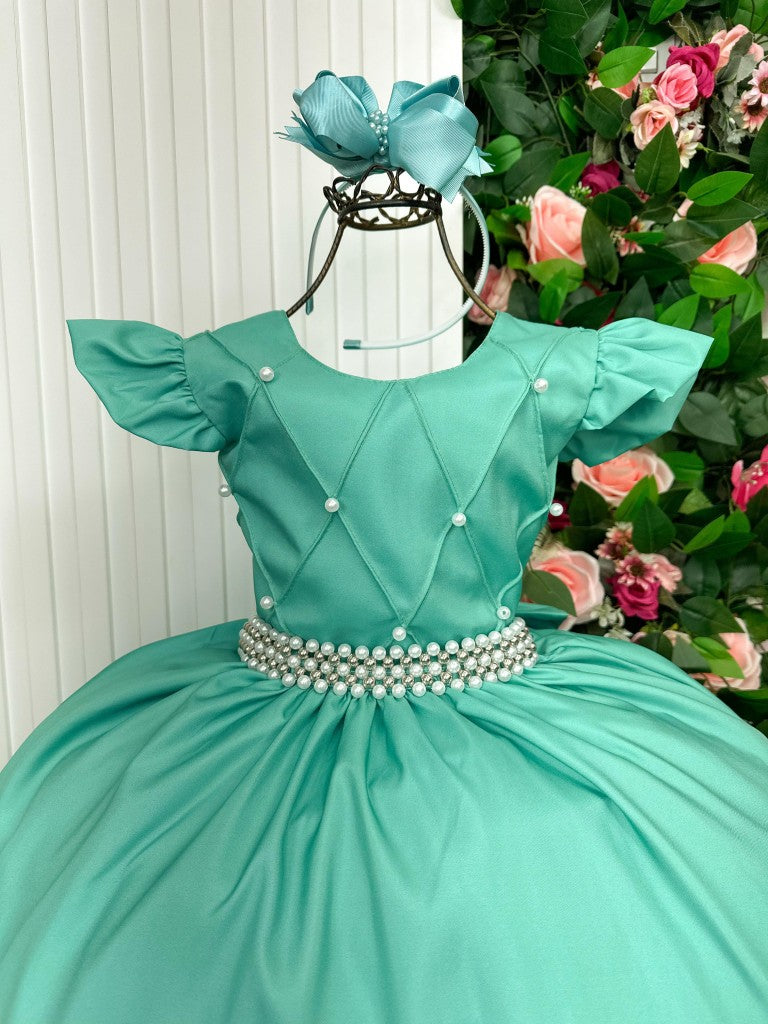 Vestido Ysa Kids Ariane Longo Verde Menta (VESTYSAKDSARNLNGVRDMENT)