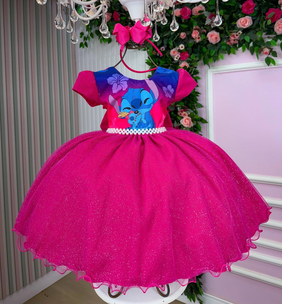 Vestido Tematicos Ysa Kids Lilo Stitch Pink Modelo 4 (VESTYSKLLSTPNKMDL4)
