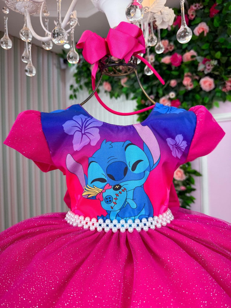 Vestido Tematicos Ysa Kids Lilo Stitch Pink Modelo 4 (VESTYSKLLSTPNKMDL4)