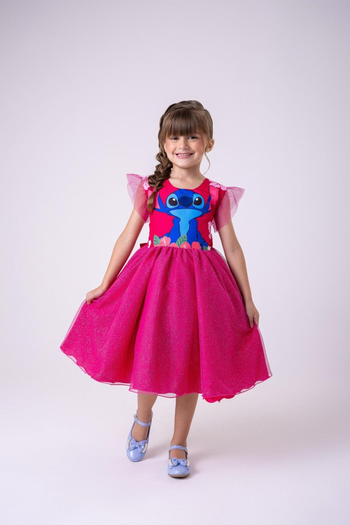 Vestido Tematicos Ysa Kids Lilo Stitch Pink Modelo 3 (VESTTMTCYSKDLOSTIMDL)
