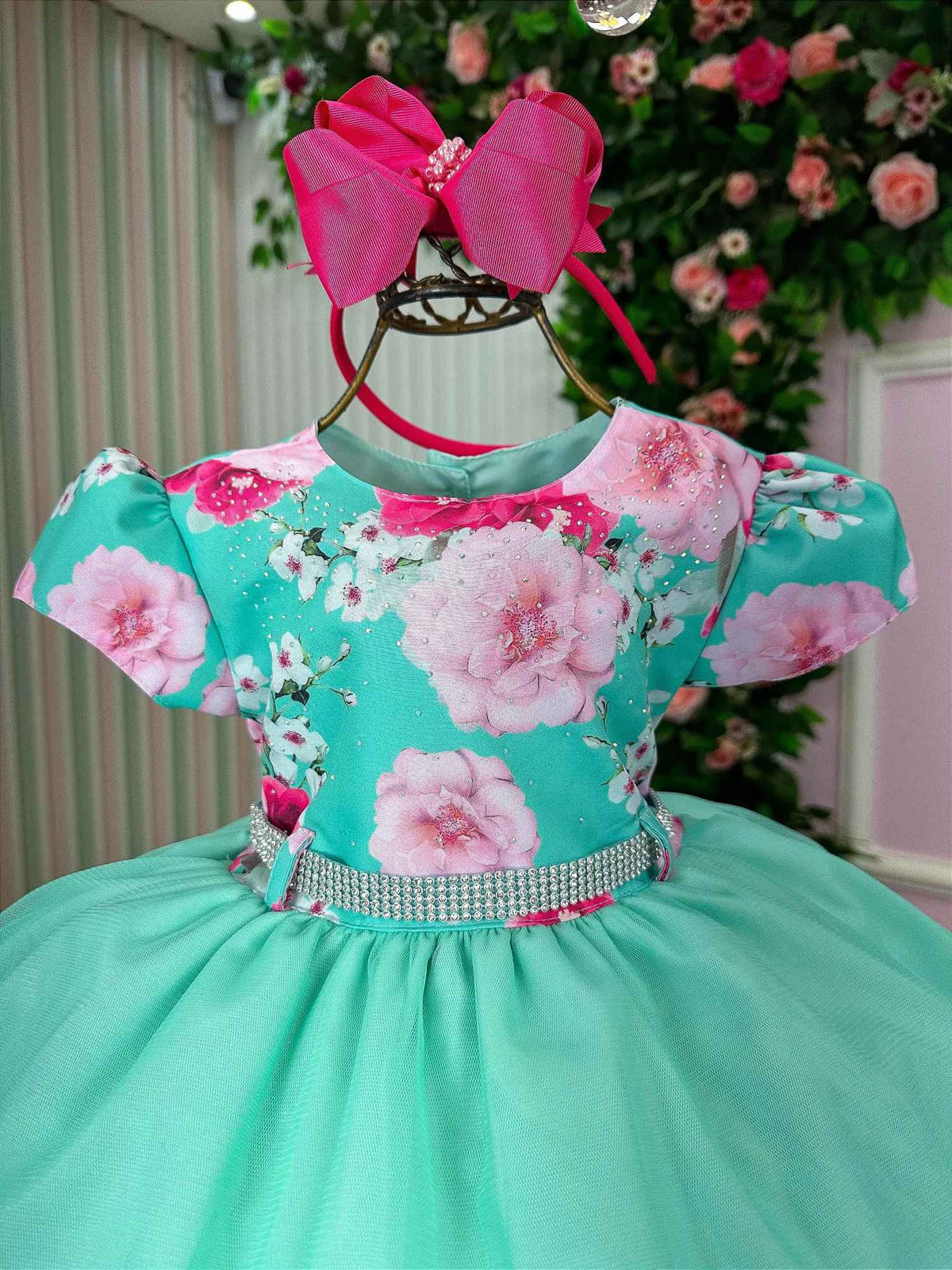 Vestido Menina Bonita Jardim Encantado Maiza Verde (VESTMBTAJDMZAVRDE)