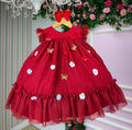 Vestido Vila Lele Jardim das Borboletas Liz Vermelho
