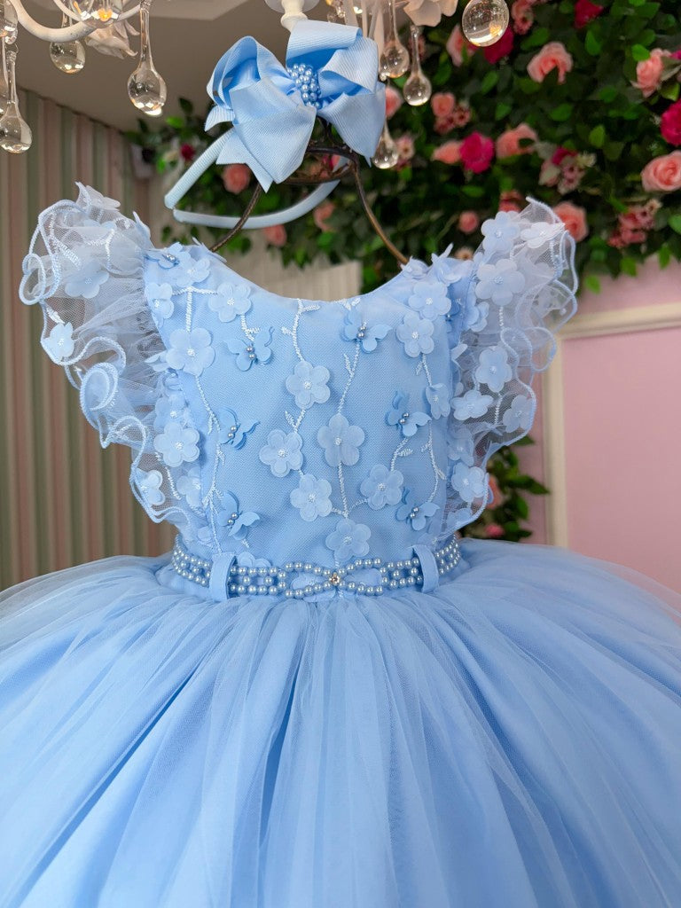 Vestido Infantil Menina Bonita Angelie Azul Bebe (VESTINFMNNBNTANGLAZLBB)
