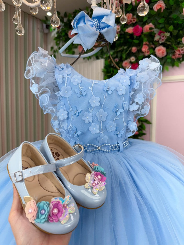 Vestido Infantil Menina Bonita Angelie Azul Bebe (VESTINFMNNBNTANGLAZLBB)