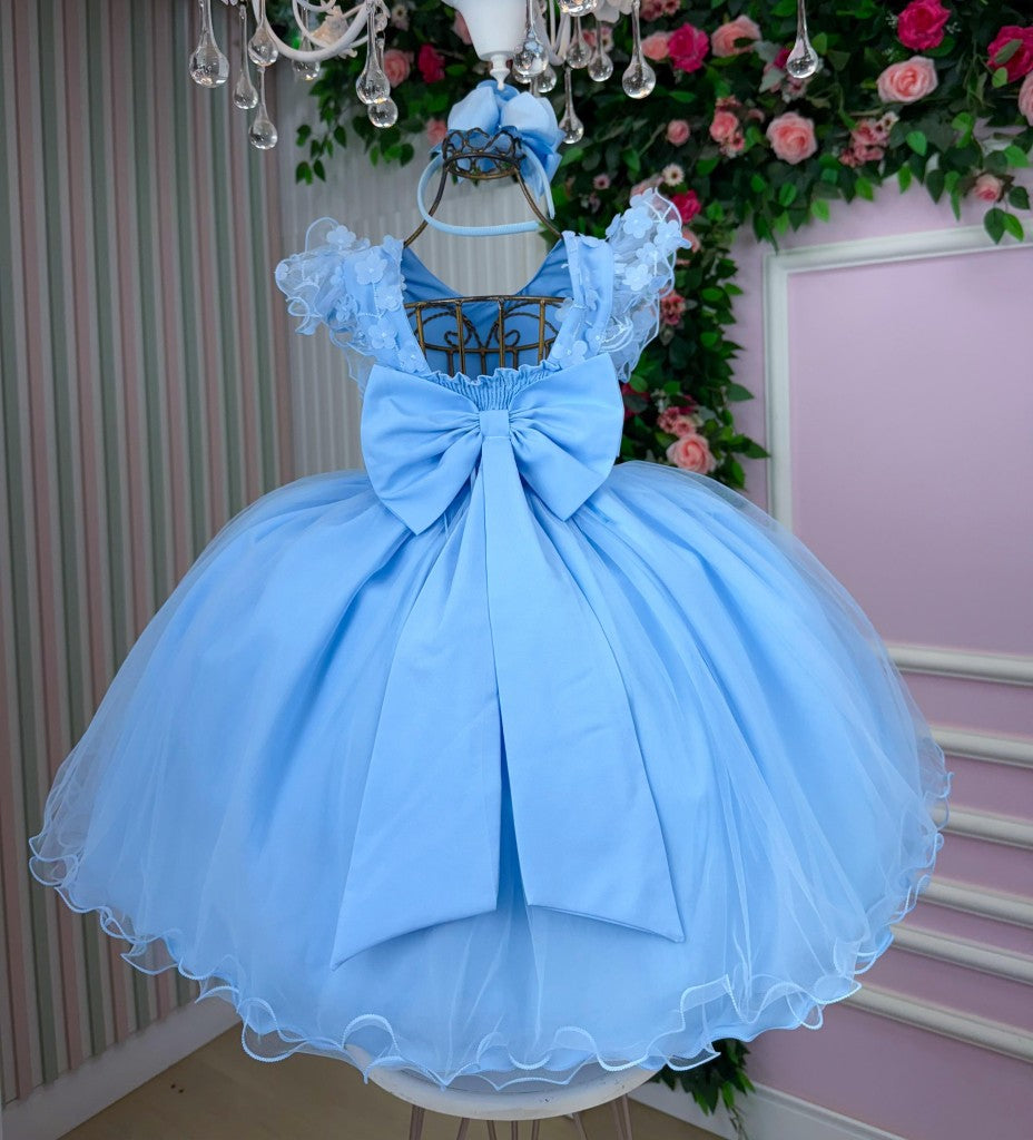 Vestido Infantil Menina Bonita Angelie Azul Bebe (VESTINFMNNBNTANGLAZLBB)