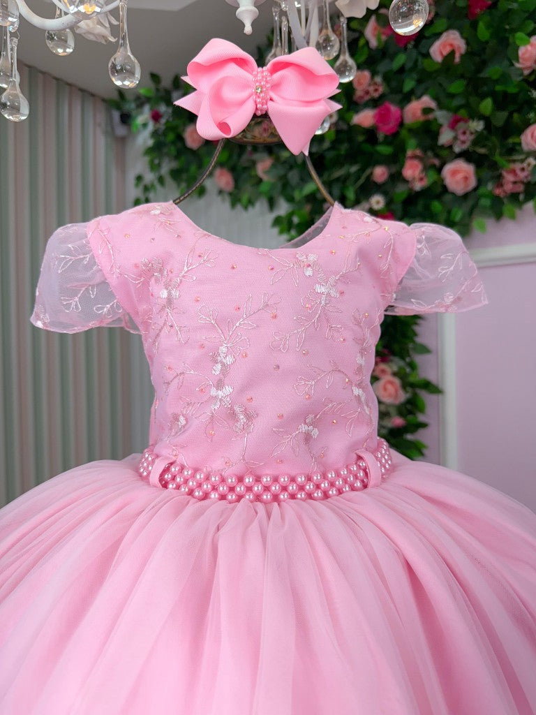 Vestido Infantil Menina Bonita Beatriz Rosa Bebe (VESTINFMNNBNTBRSBB)