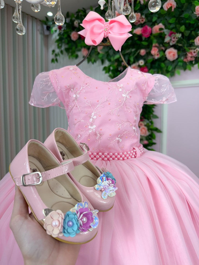 Vestido Infantil Menina Bonita Beatriz Rosa Bebe (VESTINFMNNBNTBRSBB)