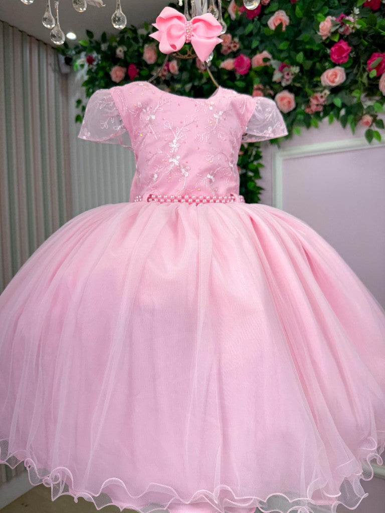 Vestido Infantil Menina Bonita Beatriz Rosa Bebe (VESTINFMNNBNTBRSBB)