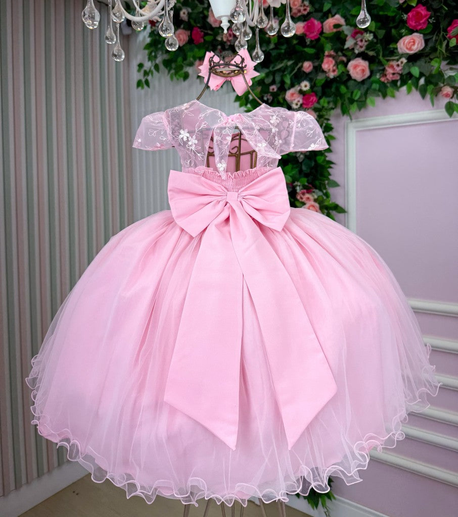 Vestido Infantil Menina Bonita Beatriz Rosa Bebe (VESTINFMNNBNTBRSBB)