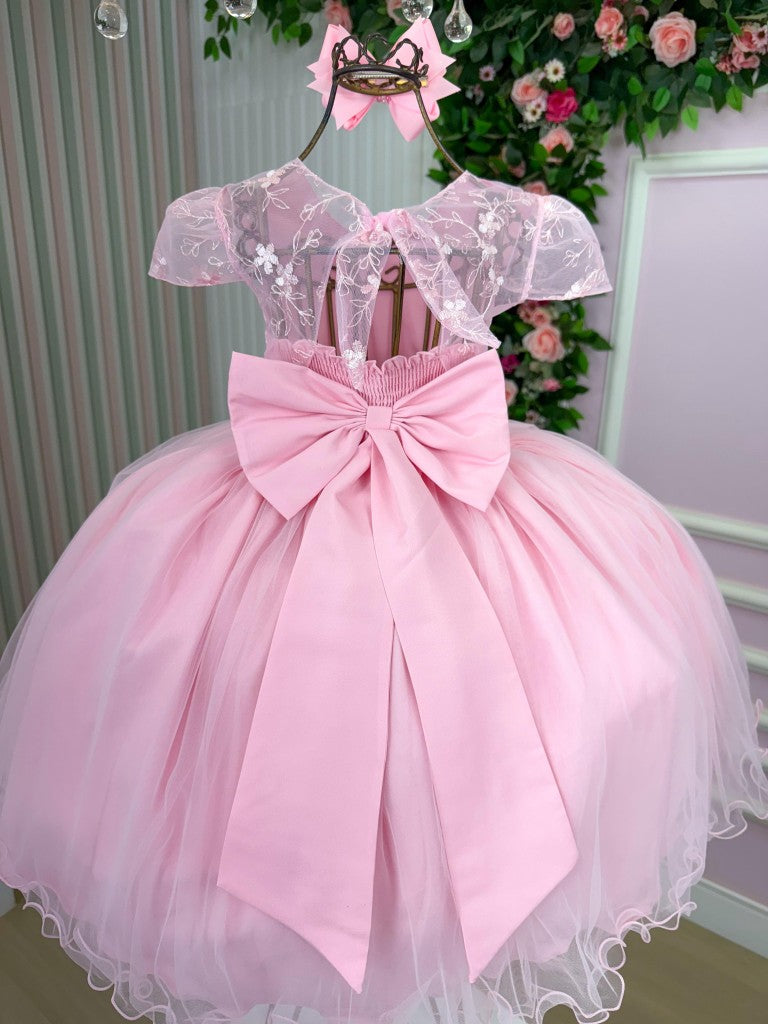 Vestido Infantil Menina Bonita Beatriz Rosa Bebe (VESTINFMNNBNTBRSBB)