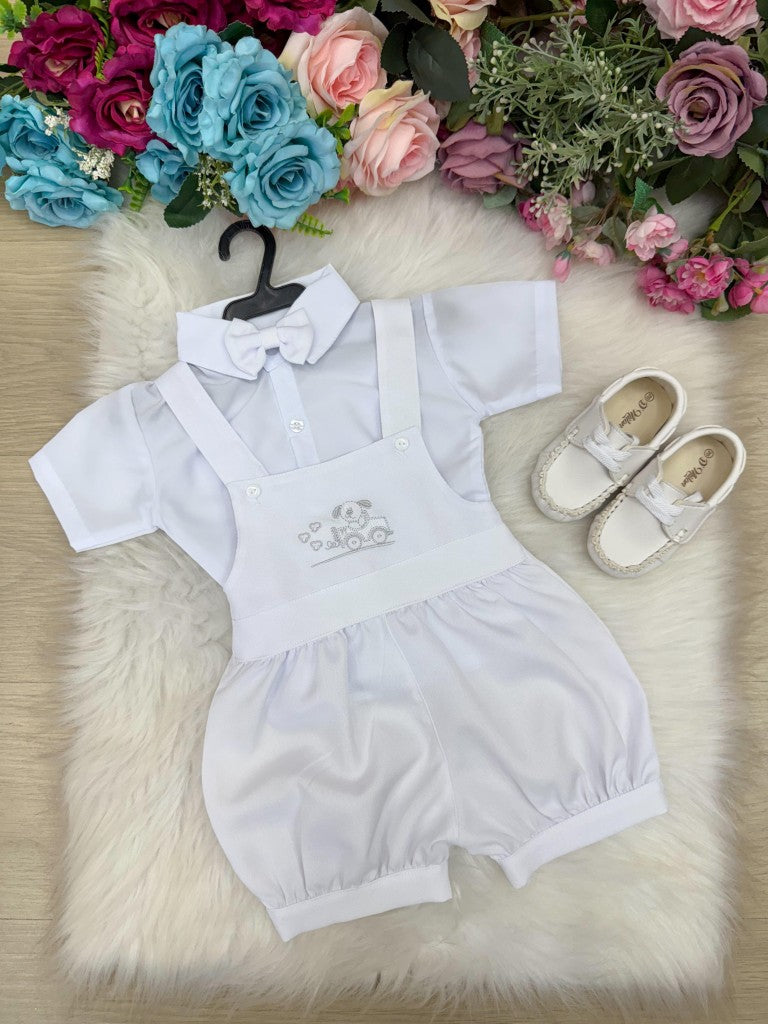 Conjunto Miss Cherry Meninos Bebe Theo Branco (CNJTMSCHRMMBBTBRNC)