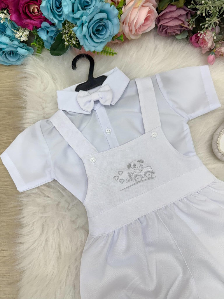 Conjunto Miss Cherry Meninos Bebe Theo Branco (CNJTMSCHRMMBBTBRNC)