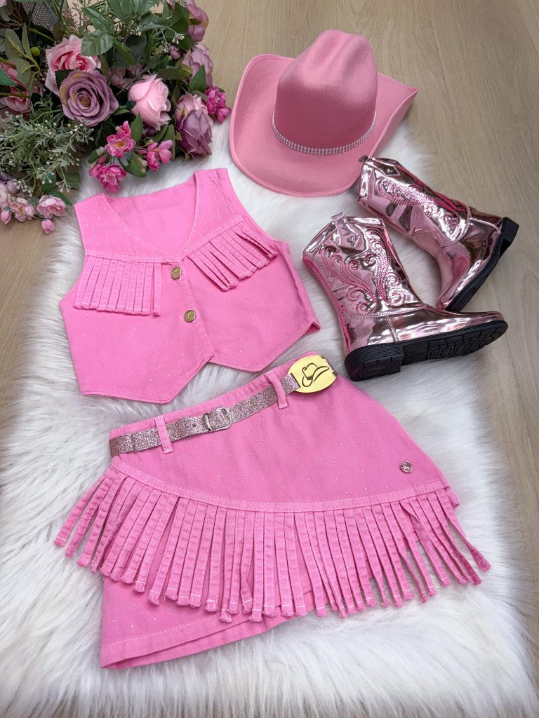 Conjunto Blogueirinha Boiadeira Maraisa Rosa (CUNJBLOGBOADRMRSRS)
