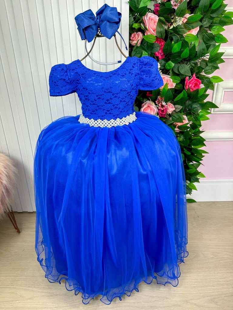 Vestido Enjoy Longo Laura Peito rendado Azul Royal (VESTENJLNGLURPTRNDAZLRYL)