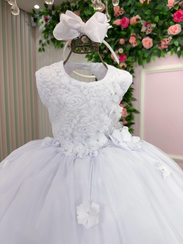 Vestido Vila Lele Bebe Sarah Flores Branco (VESTVLLLBBSRFBR)