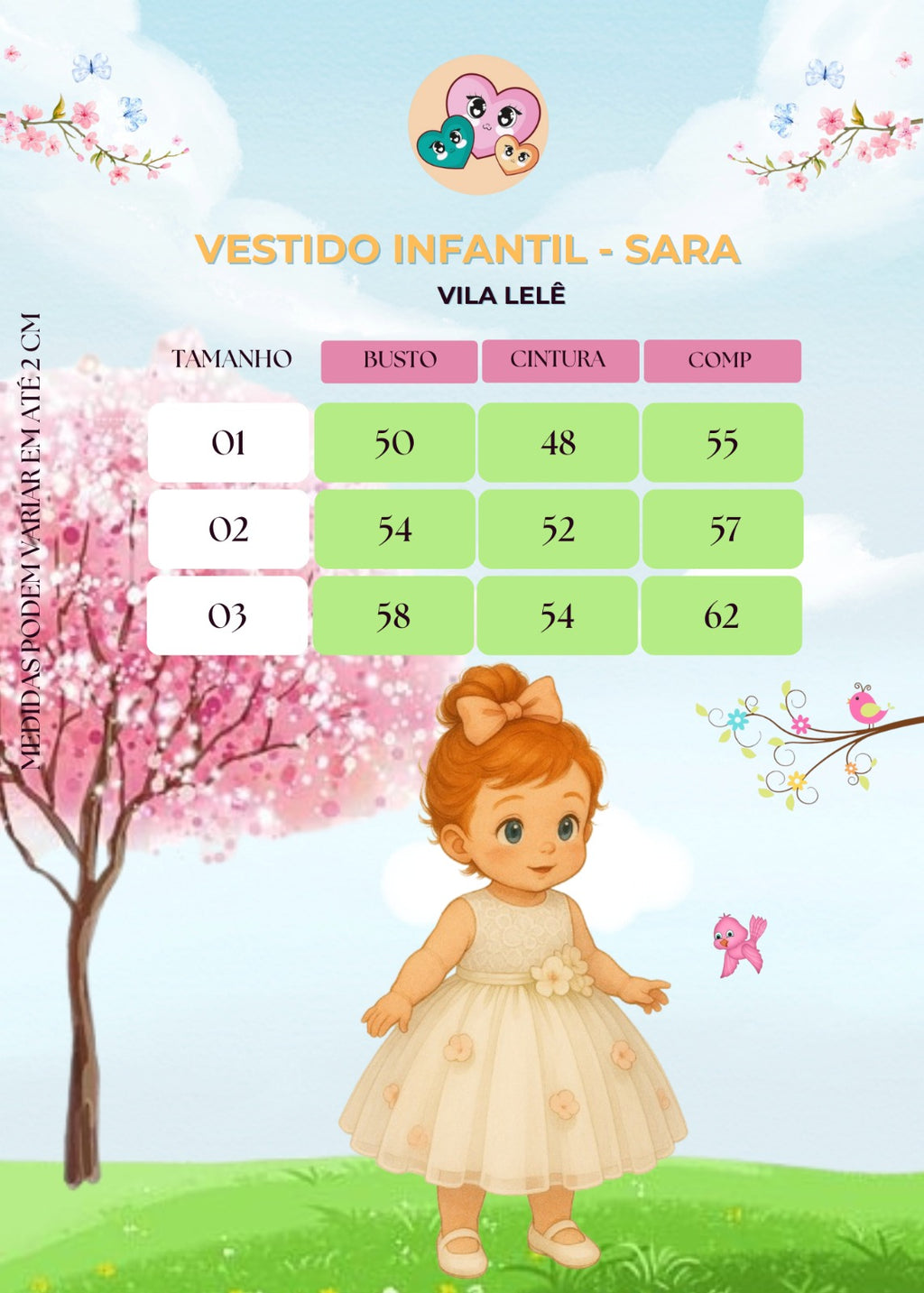 Vestido Vila Lele Bebe Sarah Flores Branco (VESTVLLLBBSRFBR)