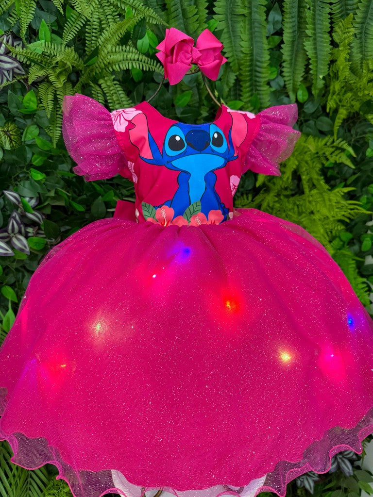 Vestido Tematicos Ysa Kids Lilo Stitch Pink com Led (VESTTMTCYSKDSLLSTTPNKCLD)