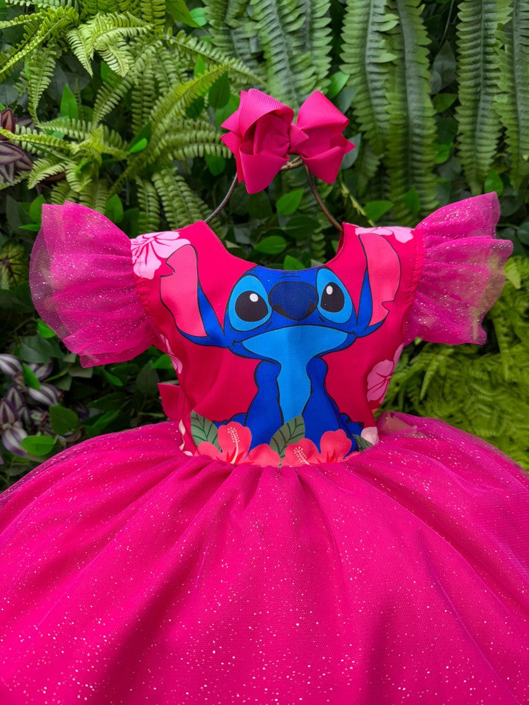 Vestido Tematicos Ysa Kids Lilo Stitch Pink com Led (VESTTMTCYSKDSLLSTTPNKCLD)