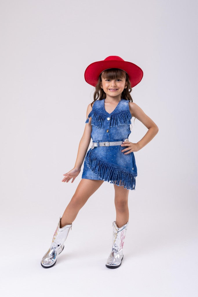 Conjunto Blogueirinha Boiadeira Maraisa Jeans (CONJBLORAMRISJENS)