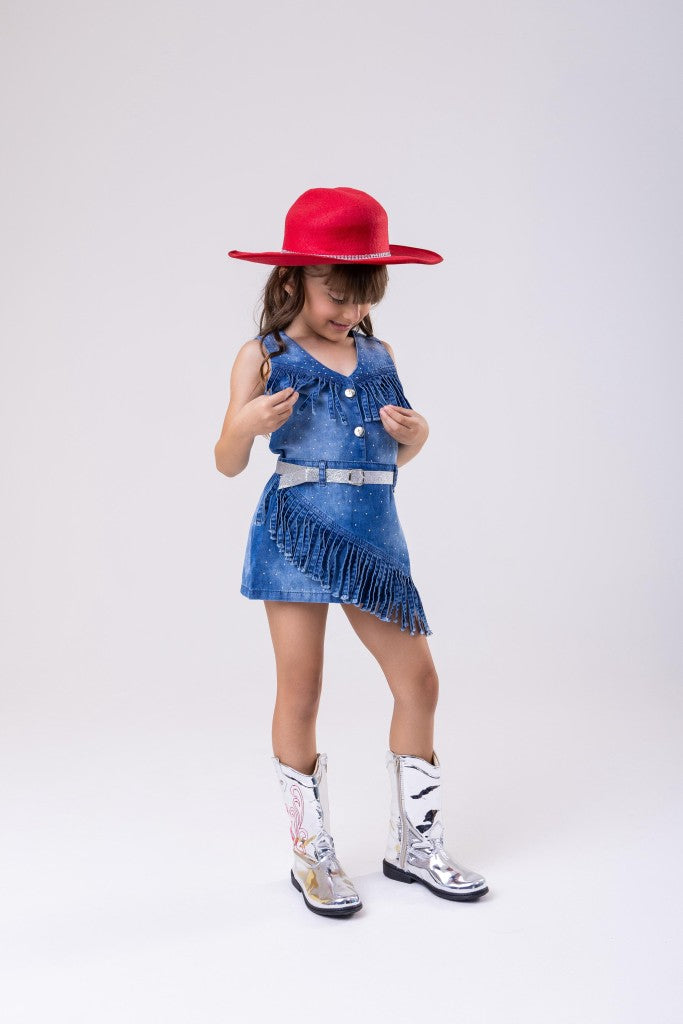 Conjunto Blogueirinha Boiadeira Maraisa Jeans (CONJBLORAMRISJENS)