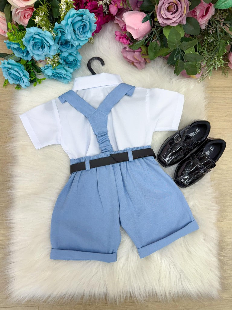 Conjunto Miss Cherry Meninos Social Shorts Ravi Azul Claro (CNJTMSSCHRMSSRAZCL)