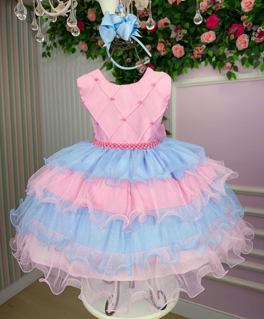 Vestido Ysa Kids Lauren Rosa - Colorido - Candy (VESTYSKLRRS)