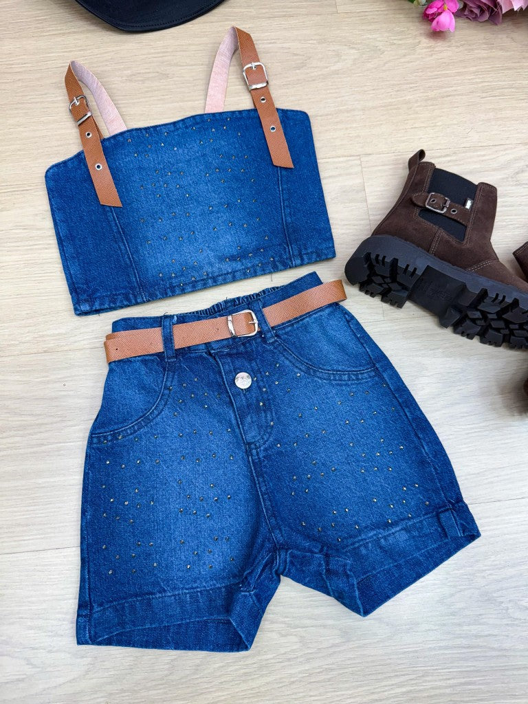 Conjunto Blogueirinha Jeans Rayssa (CONJBLOGJENSRYSA)