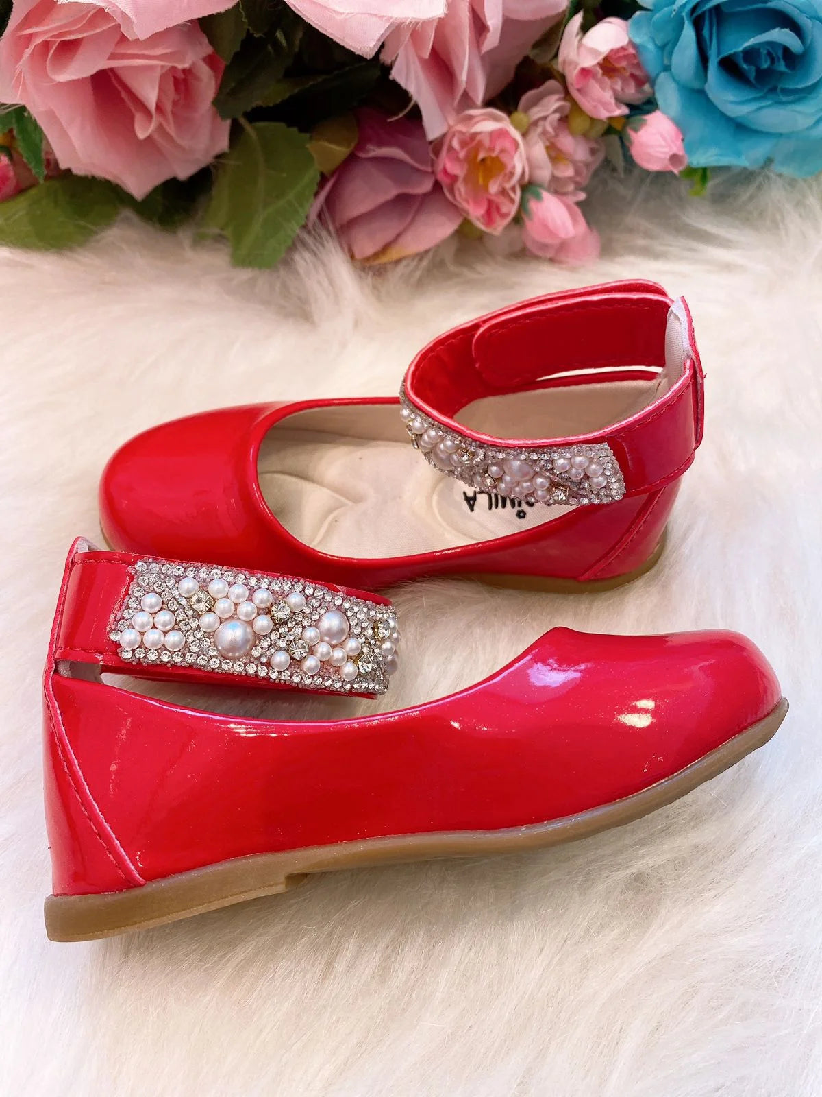 Sapatilha Flor di Mila Vermelho "Perolas" Luxo (SPTLFLRDMLVRMLPRLLX)