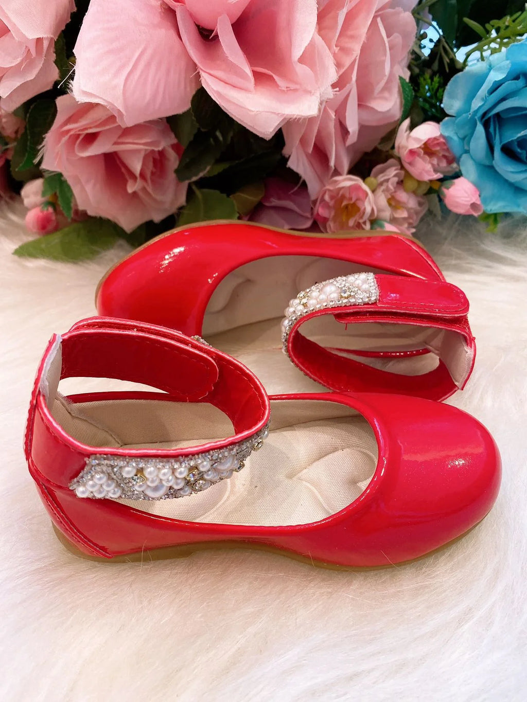 Sapatilha Flor di Mila Vermelho "Perolas" Luxo (SPTLFLRDMLVRMLPRLLX)