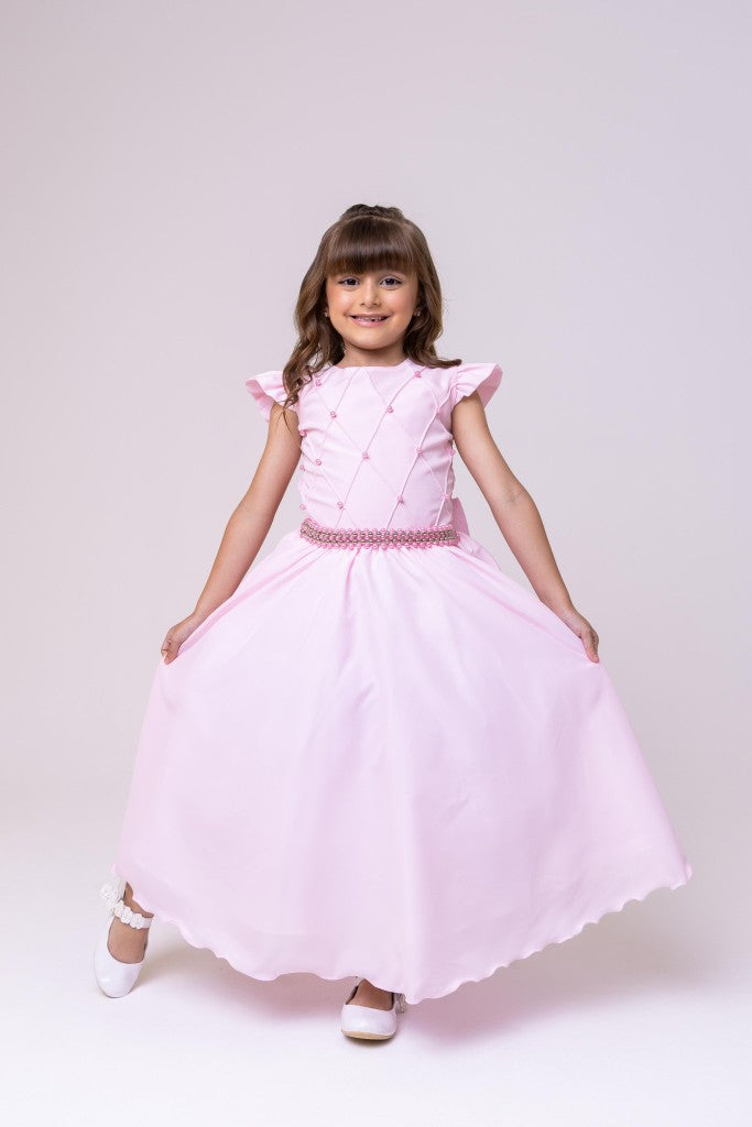 Vestido Ysa Kids Ariane Longo Rosa Bebe (VESTYSKIDARNLNGRSBB)