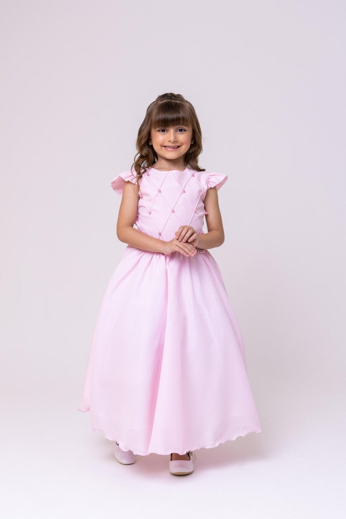 Vestido Ysa Kids Ariane Longo Rosa Bebe (VESTYSKIDARNLNGRSBB)