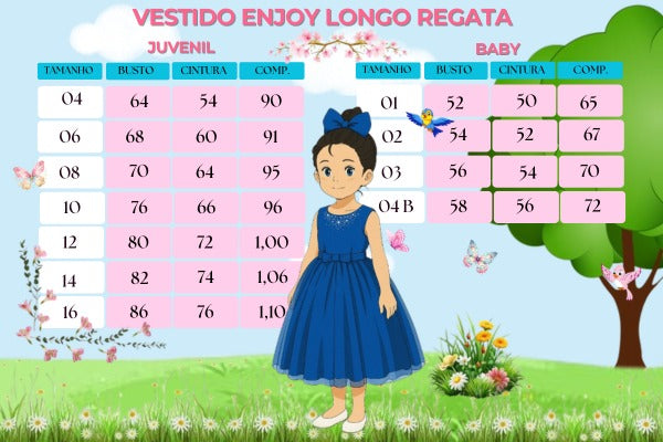 Vestido Infantil Enjoy Longo Regata Off (VESTINFENJLOFF)