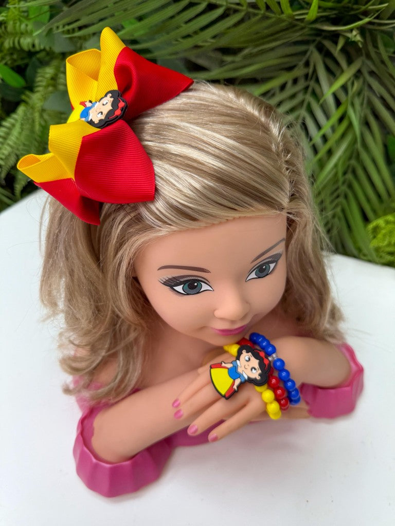 Laço Belli Tematico Princesa Maça + Pulseira (LCOBLLTMTCBRNDNVPLS)